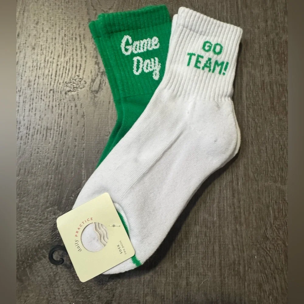 NWT Daily Practice by Anthropologie Game Day Crew Socks Set of 2